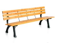 lavička zahradní GALLEN 180x60x70cm litina ČER/dřevo