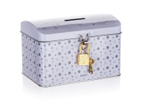 kasička TRUHLA 12,8x8,4x8,4cm plech.BÍ