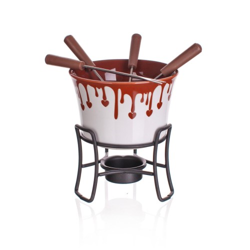 fondue na čokoládu CHOCO DARK sada 6díl. keramická