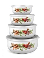 miska sada 8díl. (10,14,16,18cm + 4 víčka) smalt BELLY