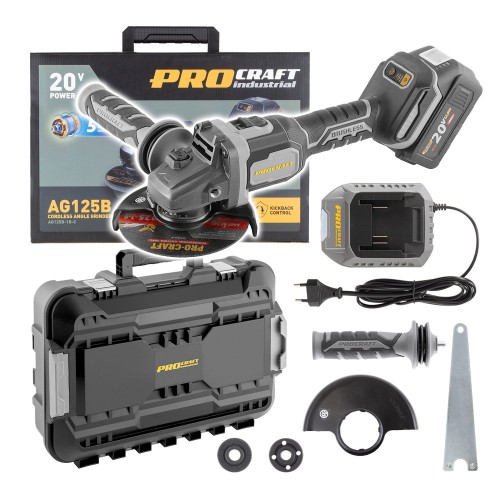 Aku úhlová bruska Procraft AG125B-1B-C, 125mm | AG125B-1B-C