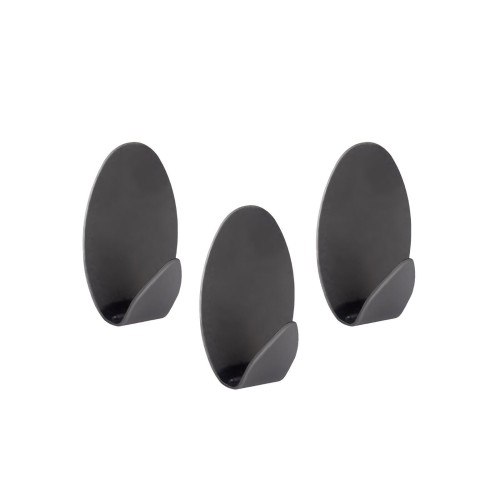 háček samolepicí ovál ocel ČER (3ks)