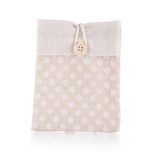 pytlík dekorativní 10,5x14cm NATURE bavlna KYTKY HN sv.