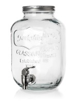 láhev 5200ml skleněná s kohoutkem, kov.víčko