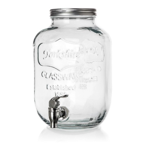 láhev 5200ml skleněná s kohoutkem, kov.víčko