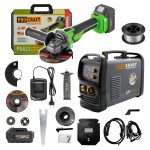 Sada svářecí poloautomatický invertor SPI-320 s aku úhlovou bruskou PGA22-1B-C + svařovací drát FW81 | SSPI-320/PGA22-1B