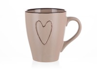 hrnek 310ml HEART BÉŽ keramický
