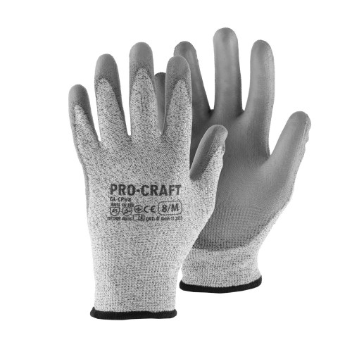 Pracovní rukavice polyuretanové odolné proti proříznutí, L Procraft GL-CPU9 | GL-CPU9