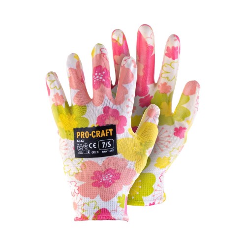 Pracovní rukavice zahradní máčené v nitrilu, S Procraft GL-G7 | GL-G7
