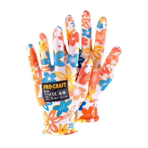 Pracovní rukavice zahradní máčené v nitrilu, M Procraft GL-G8 | GL-G8