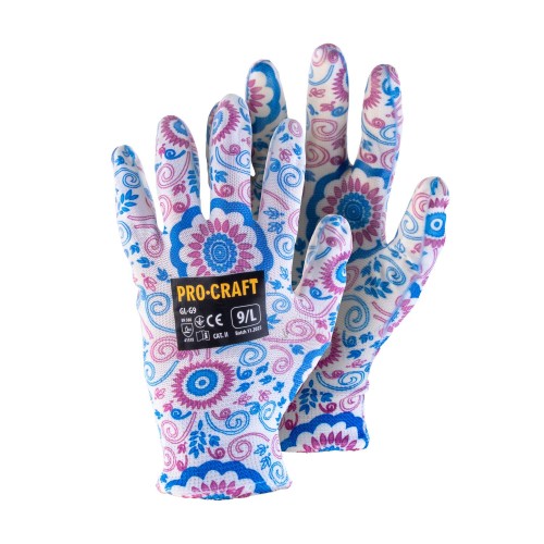 Pracovní rukavice zahradní máčené v nitrilu, L Procraft GL-G9 | GL-G9