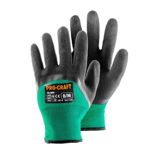 Pracovní rukavice máčené v latexu, M Procraft GL-LW8 | GL-LW8