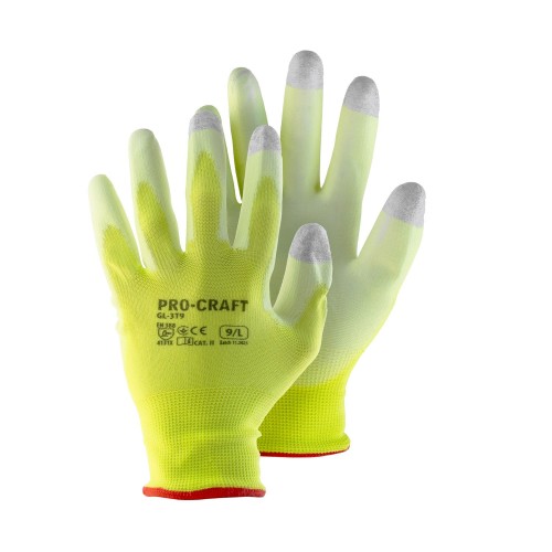 Pracovní rukavice dotykové máčené v polyuretanu, XL Procraft GL-3T10 | GL-3T10