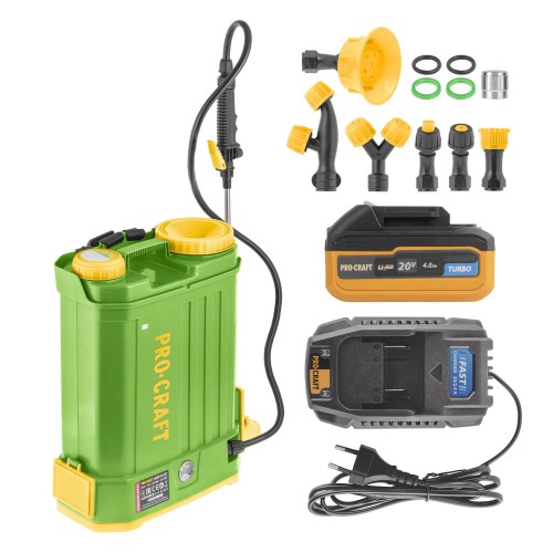 Sada aku postřikovač Procraft AS20-12 sada s baterií 20V 4Ah a nabiječkou | SAS20-12/20-4Turbo/20-2.4A