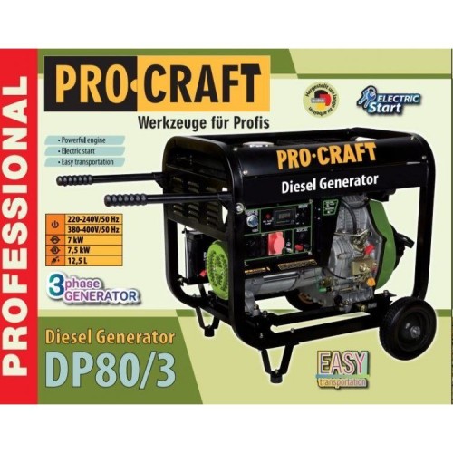 Dieselová elektrocentrála Procraft DP80/3 | DP80/3