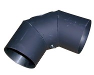 koleno kouřové s otv. 125mm/90st. t. 1,5mm černé