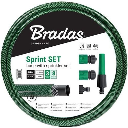hadice SPRINT 1/2” (20m), neprůhledná ZE + příslušenství