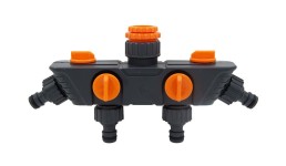adaptér na kohoutek-rozdělovač 4cestný 1/2” + 3/4” + 1”