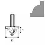 Fréza zaoblovací konkávní s ložiskem T6D22,5H9R4,76mm